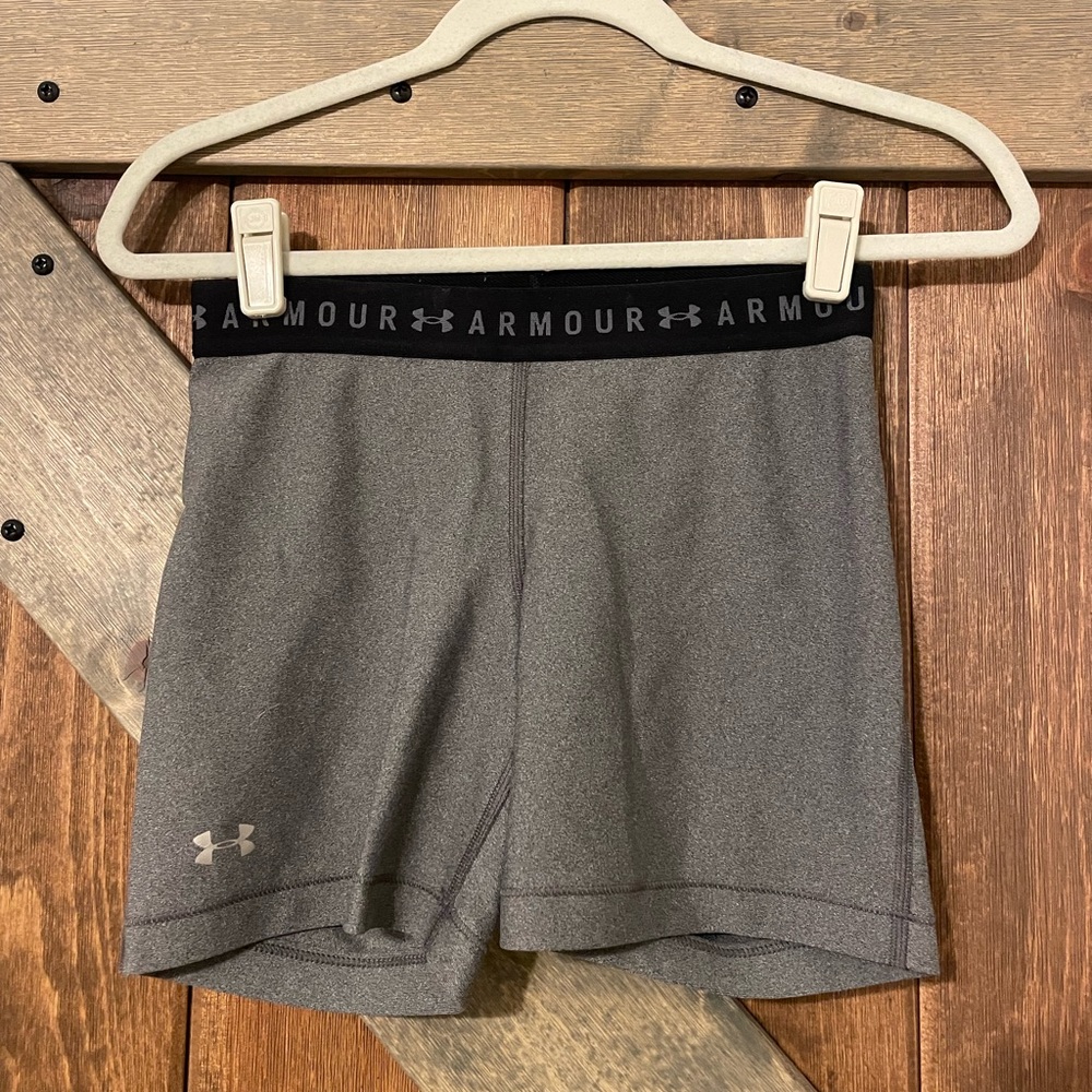 Under Armour Black and Gray Compression Shorts